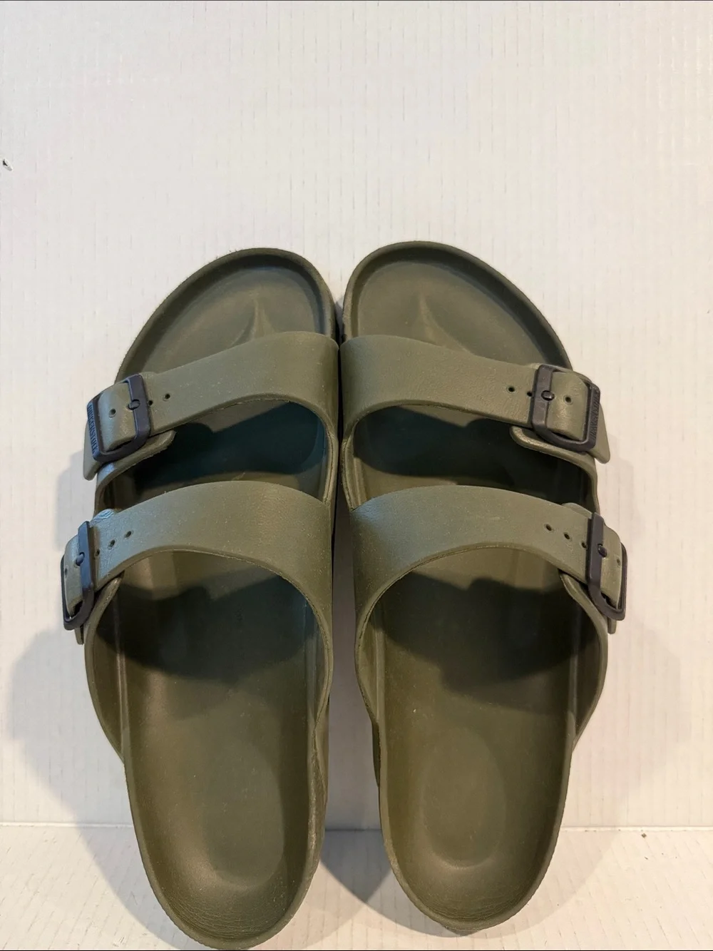Birkenstock Men's ArmyGreen Double-Buckle Arizona EVA Sandals (sz 13)